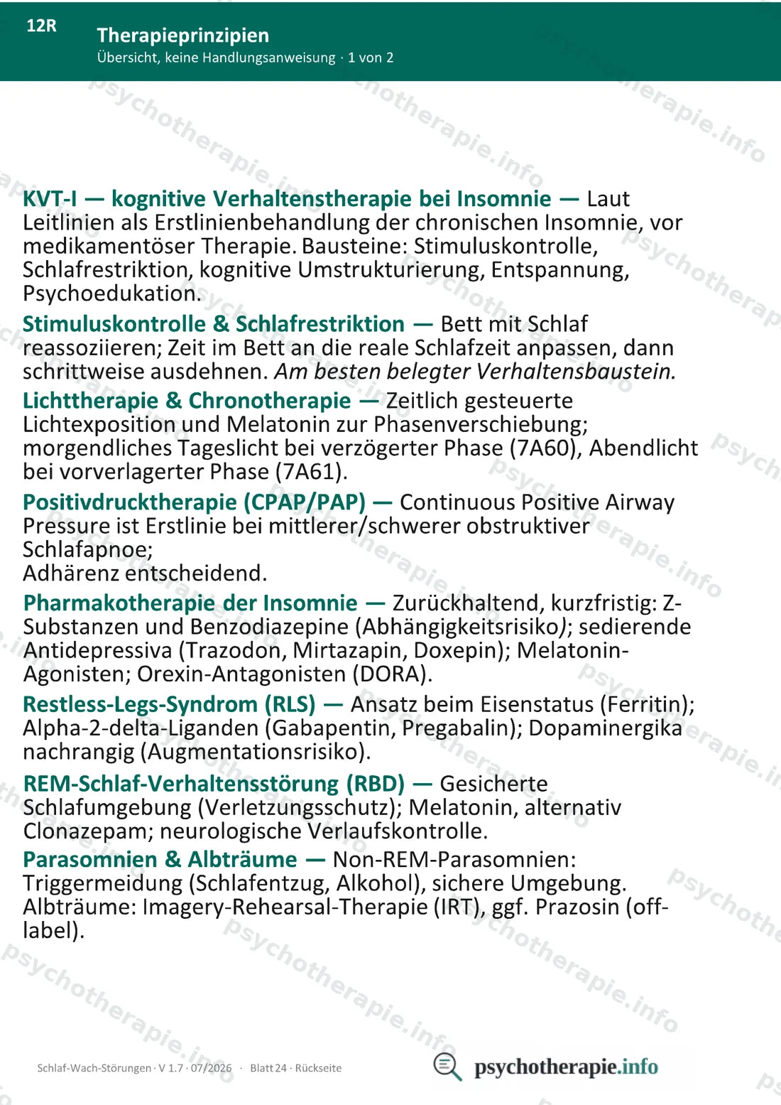 Schlaf-Wach-Störungen nach ICD-11 — Ringbuch A6