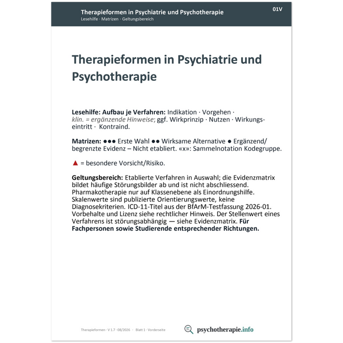 Therapieformen in Psychiatrie und Psychotherapie — Ringbuch A6