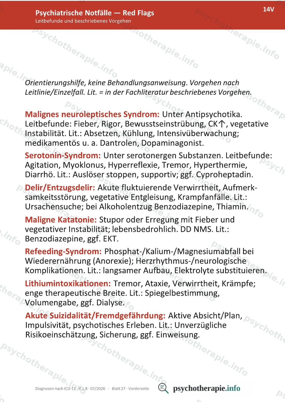 Psychiatrische und psychologische Diagnosen nach ICD-11 — Ringbuch A6