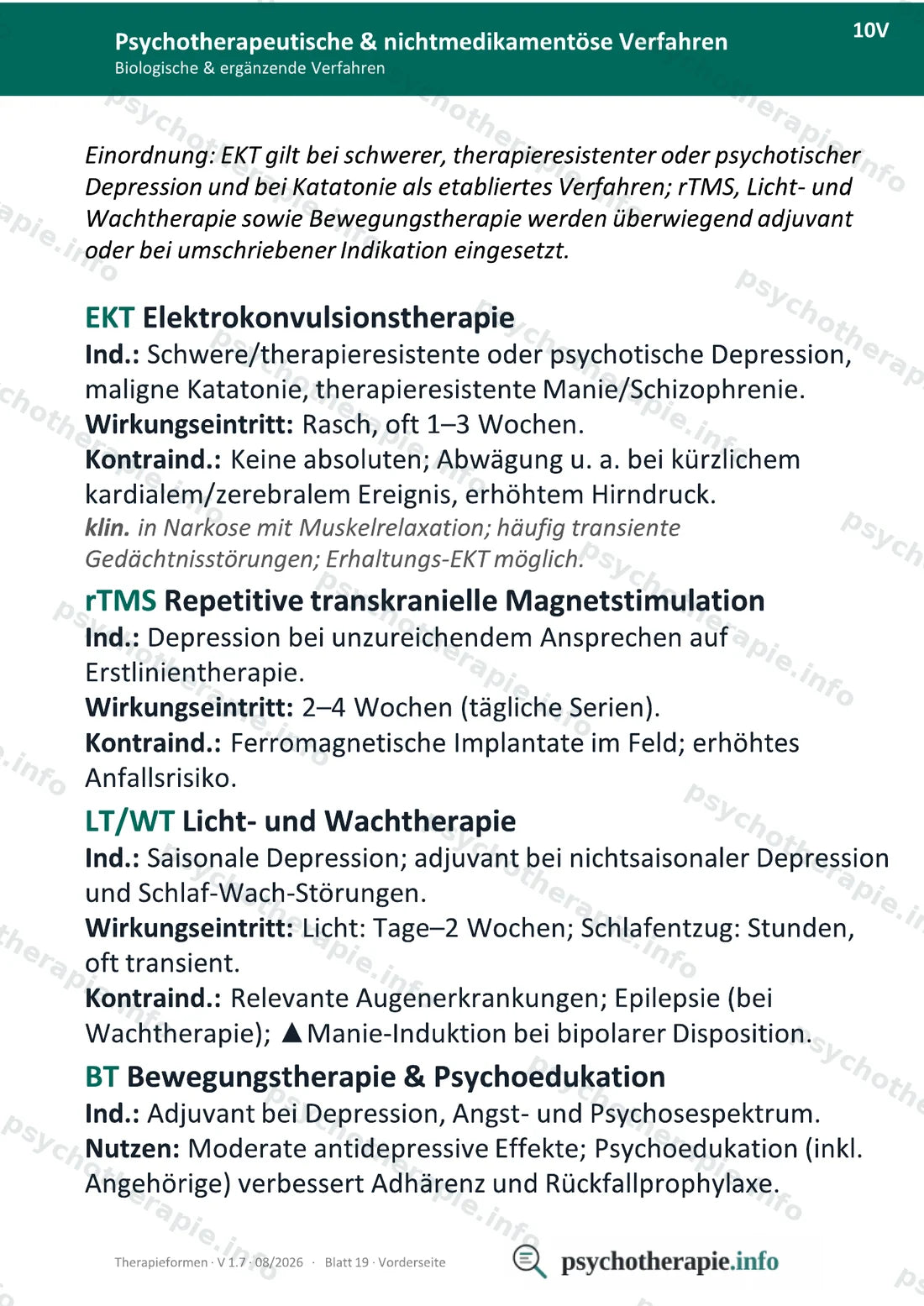 Therapieformen in Psychiatrie und Psychotherapie — Ringbuch A6